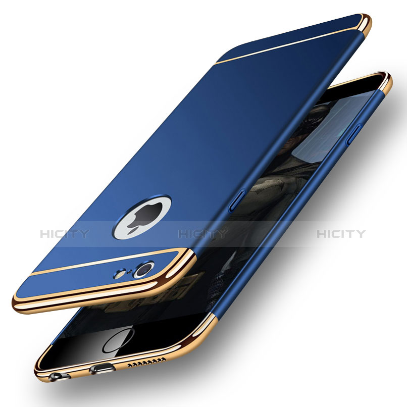 Etui Bumper Luxe Metal et Plastique M01 pour Apple iPhone 6 Plus Bleu Plus