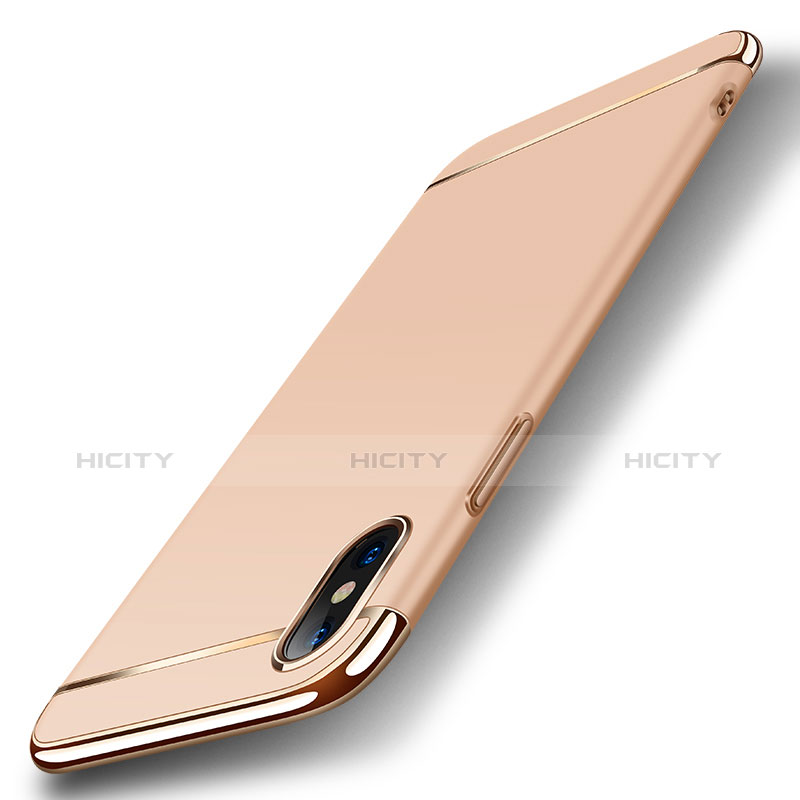 Etui Bumper Luxe Metal et Plastique M01 pour Apple iPhone X Or Plus