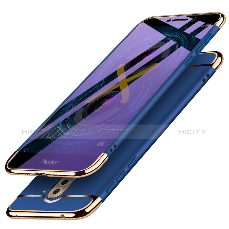 Etui Bumper Luxe Metal et Plastique M03 pour Huawei Honor 6X Pro Bleu Plus