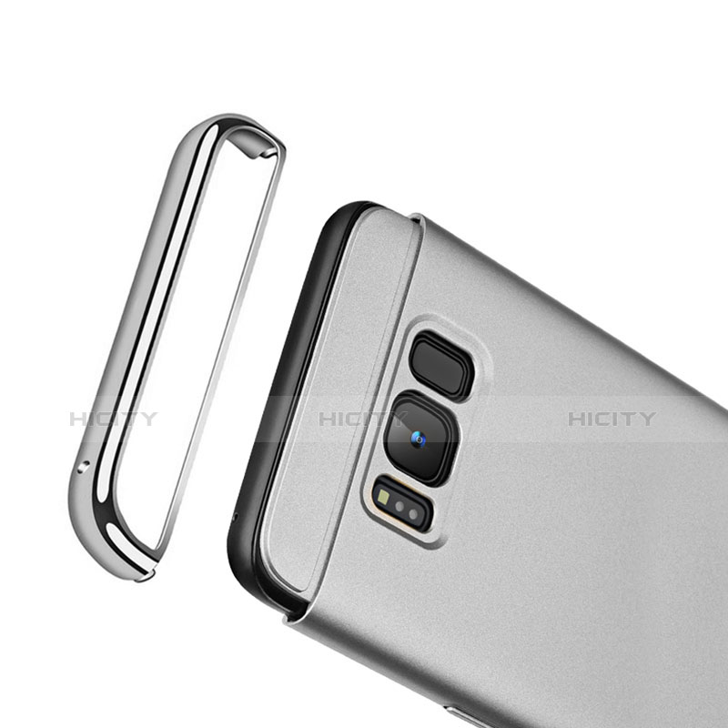 Etui Bumper Luxe Metal et Plastique pour Samsung Galaxy S8 Argent Plus
