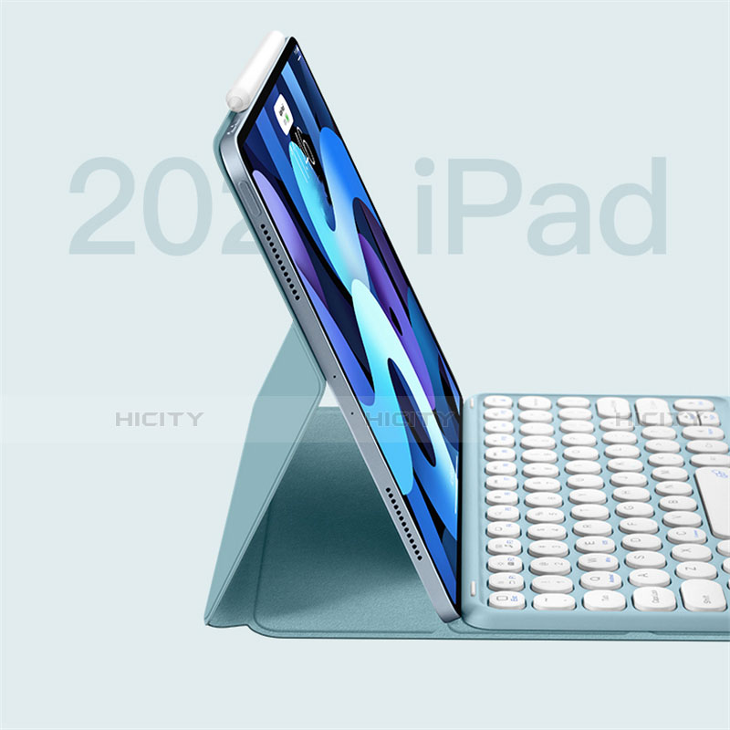 Etui Clapet Portefeuille Livre Cuir avec Clavier K01 pour Apple New iPad Air 10.9 (2020) Plus