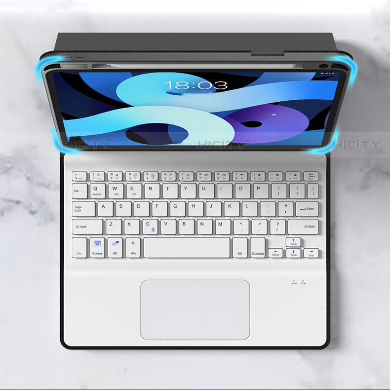 Etui Clapet Portefeuille Livre Cuir avec Clavier pour Apple iPad Air 10.9 (2020) Plus