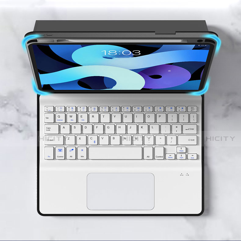 Etui Clapet Portefeuille Livre Cuir avec Clavier pour Apple iPad Air 5 10.9 (2022) Plus