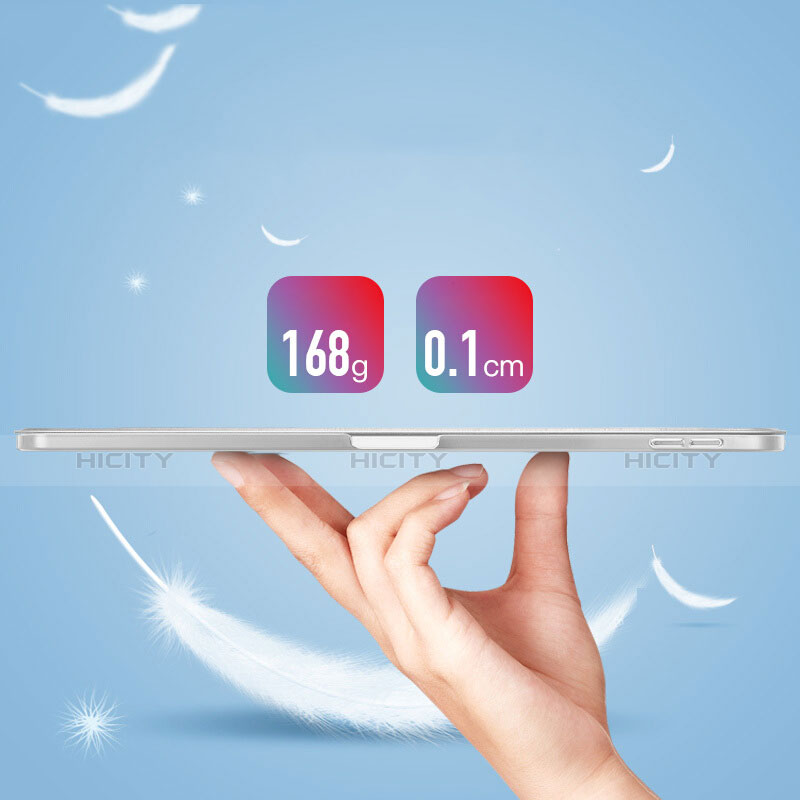 Etui Clapet Portefeuille Livre Cuir L01 pour Apple iPad Pro 12.9 (2018) Argent Plus