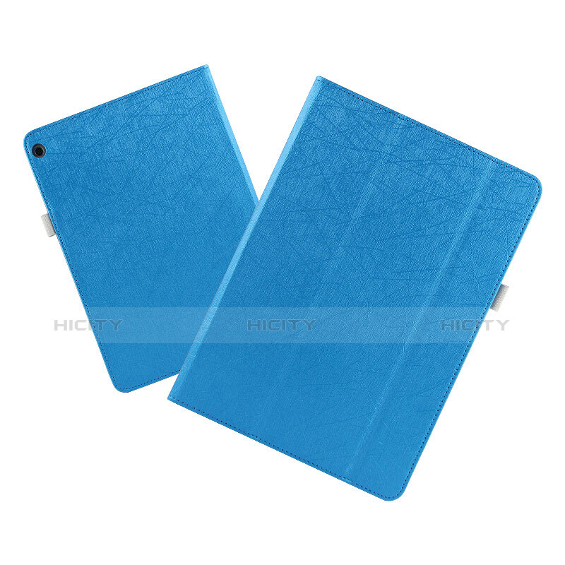 Etui Clapet Portefeuille Livre Cuir L01 pour Huawei MediaPad M3 Lite 10.1 BAH-W09 Bleu Plus