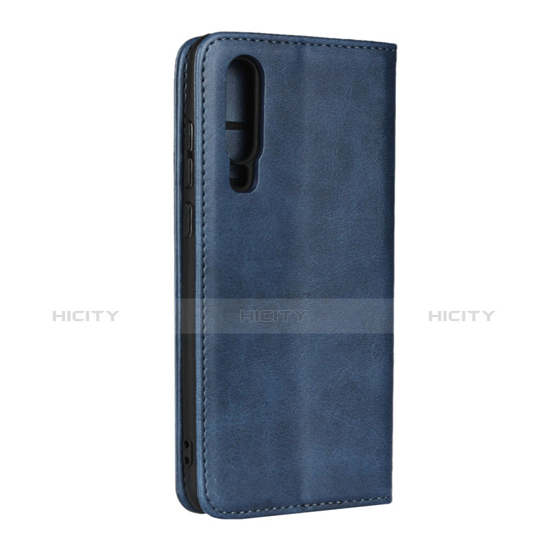 Etui Clapet Portefeuille Livre Cuir L01 pour Huawei P30 Bleu Plus