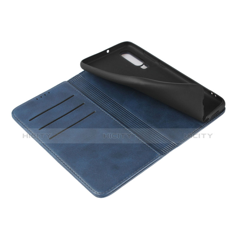 Etui Clapet Portefeuille Livre Cuir L01 pour Huawei P30 Bleu Plus