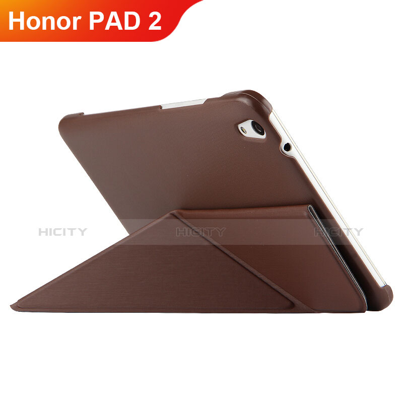 Etui Clapet Portefeuille Livre Cuir L02 pour Huawei Honor Pad 2 Marron Plus