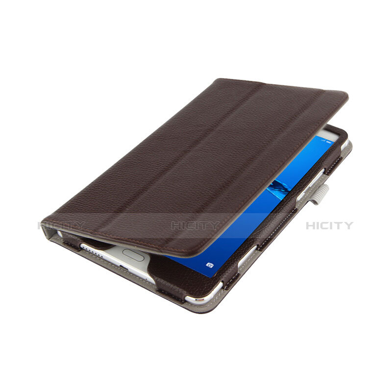 Etui Clapet Portefeuille Livre Cuir L02 pour Huawei MediaPad M3 Lite 8.0 CPN-W09 CPN-AL00 Marron Plus