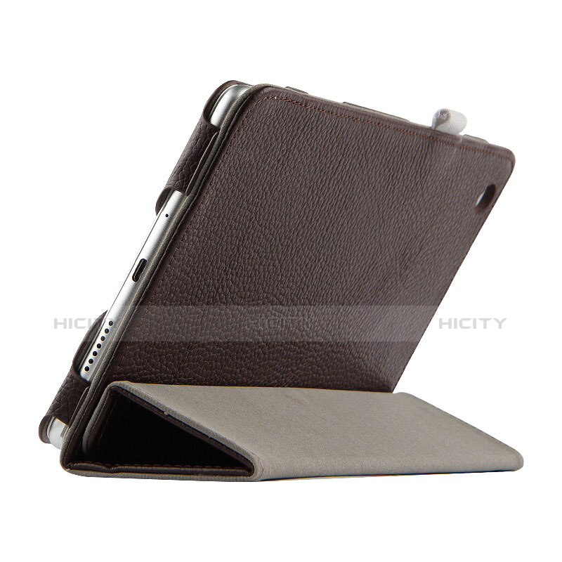 Etui Clapet Portefeuille Livre Cuir L02 pour Huawei MediaPad M3 Lite 8.0 CPN-W09 CPN-AL00 Marron Plus