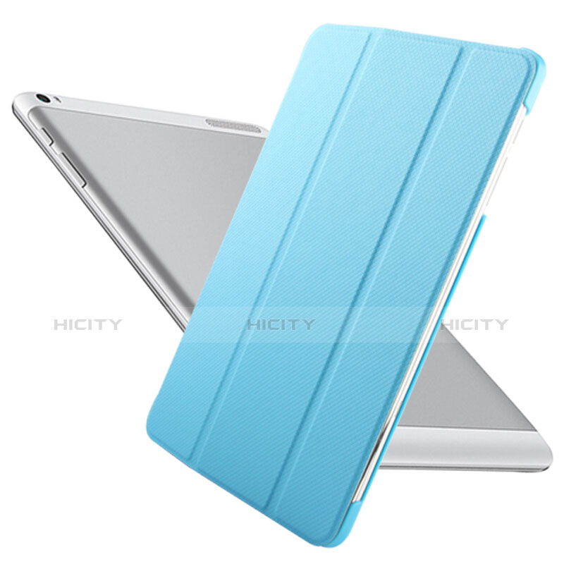 Etui Clapet Portefeuille Livre Cuir L02 pour Huawei Mediapad T1 10 Pro T1-A21L T1-A23L Bleu Ciel Plus