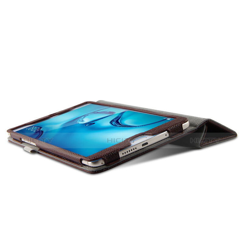 Etui Clapet Portefeuille Livre Cuir L03 pour Huawei Mediapad M3 8.4 BTV-DL09 BTV-W09 Marron Plus