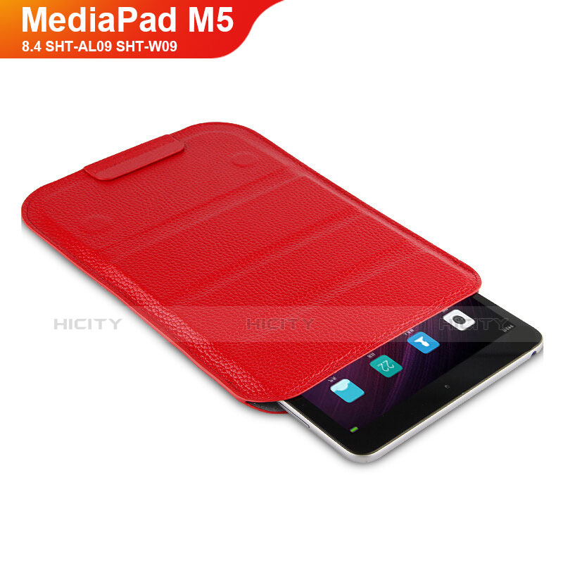 Etui Clapet Portefeuille Livre Cuir L07 pour Huawei MediaPad M5 8.4 SHT-AL09 SHT-W09 Rouge Plus