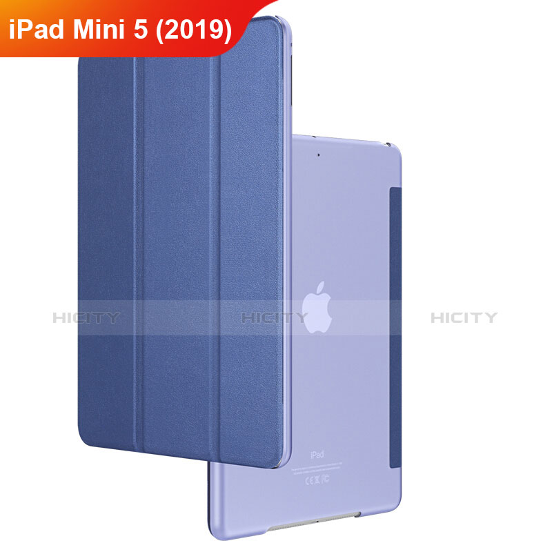 Etui Clapet Portefeuille Livre Cuir pour Apple iPad Mini 5 (2019) Bleu Plus