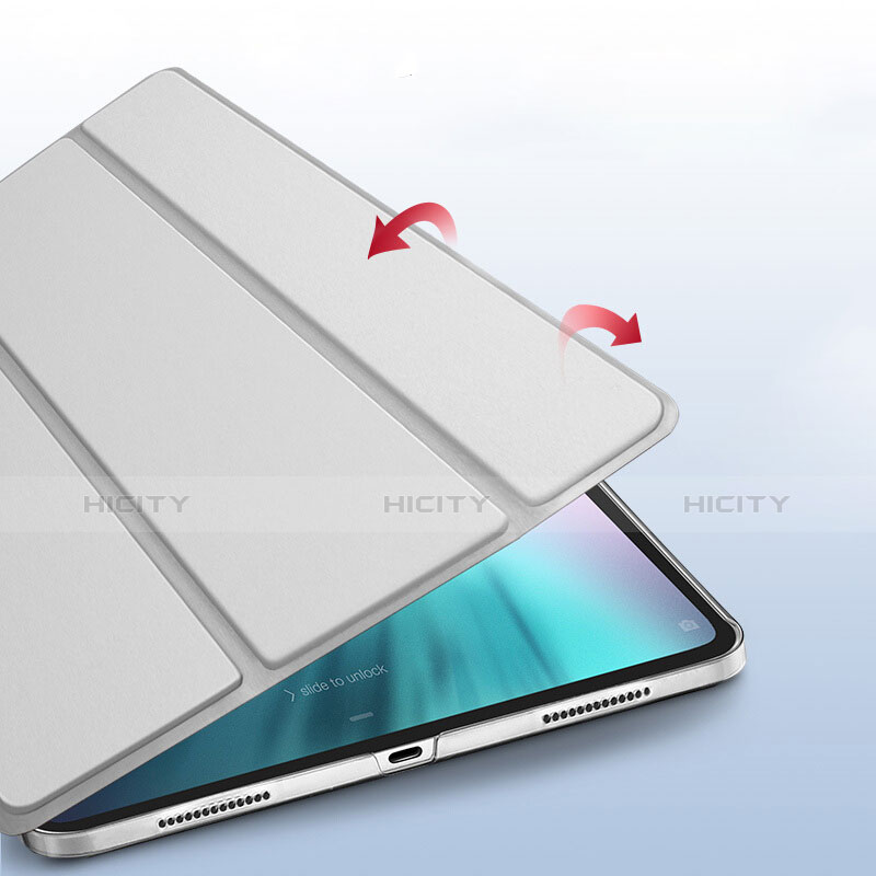 Etui Clapet Portefeuille Livre Cuir pour Apple iPad Pro 11 (2018) Argent Plus