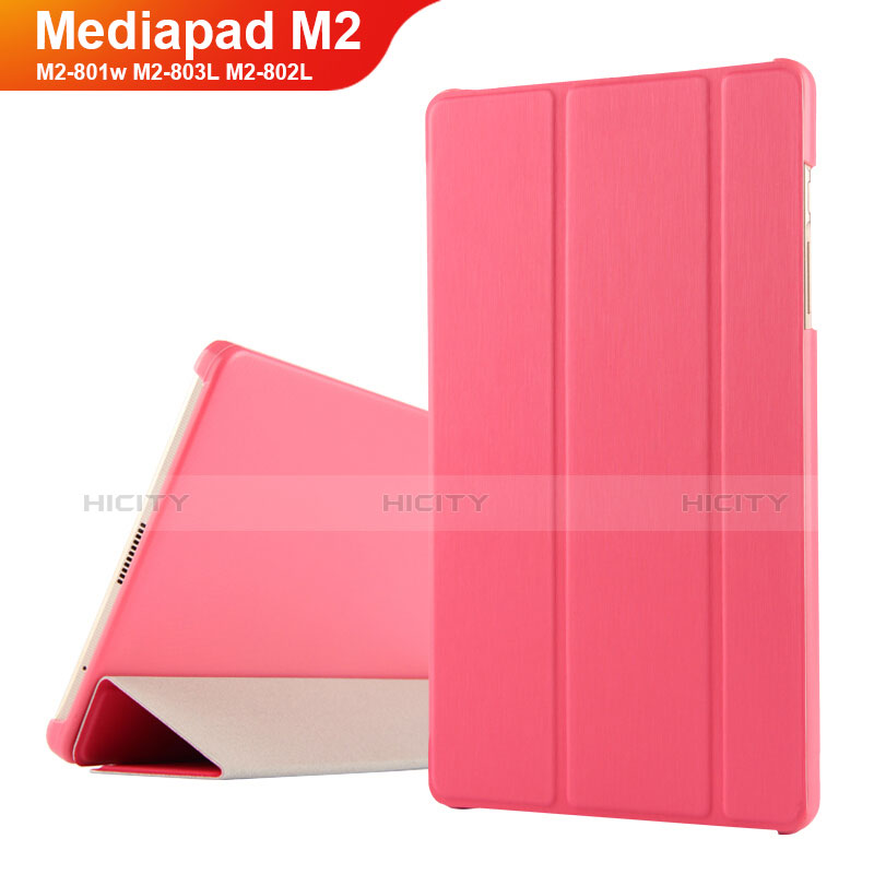 Etui Clapet Portefeuille Livre Cuir pour Huawei Mediapad M2 8 M2-801w M2-803L M2-802L Rouge Plus