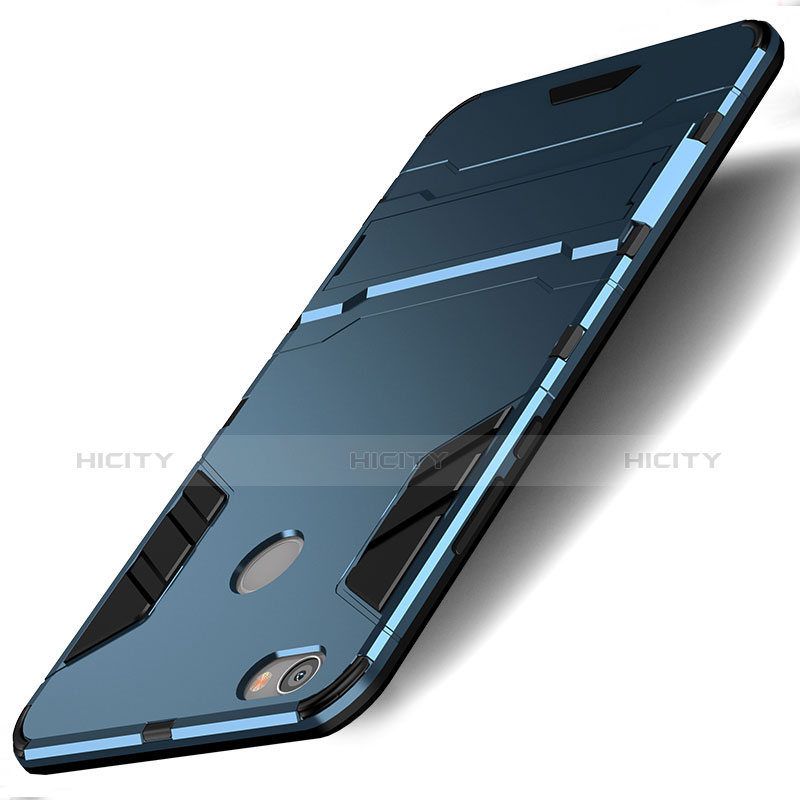 Etui Contour Silicone et Plastique Mat avec Support pour Xiaomi Redmi Note 5A Pro Bleu Plus