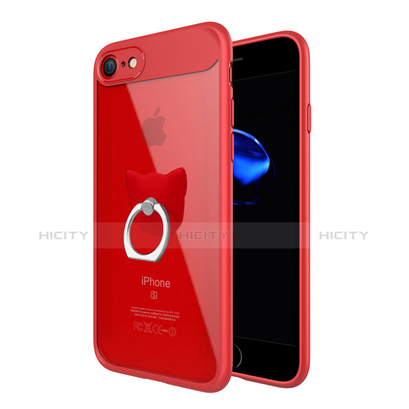 Etui Contour Silicone et Vitre Transparente B01 pour Apple iPhone 7 Plus Rouge Plus