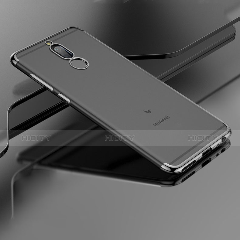 Etui Contour Silicone et Vitre Transparente Mat pour Huawei Mate 10 Lite Noir Plus