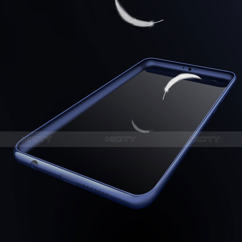 Etui Contour Silicone et Vitre Transparente Miroir 360 Degres pour Huawei Honor 9 Bleu Plus