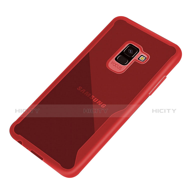 Etui Contour Silicone Transparente pour Samsung Galaxy A8+ A8 Plus (2018) A730F Rouge Plus