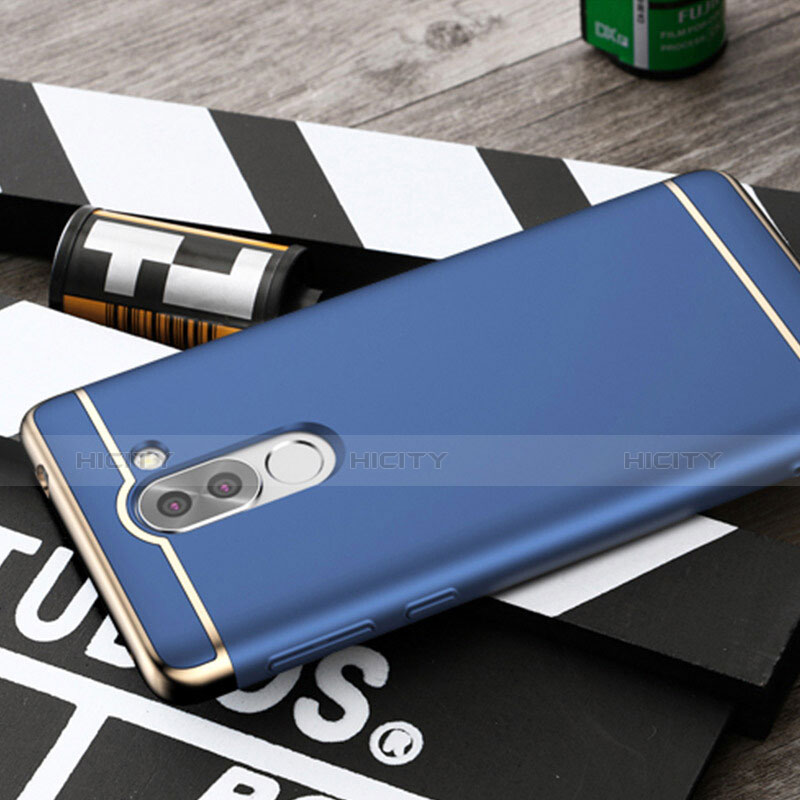 Etui Luxe Aluminum Metal pour Huawei Honor 6X Bleu Plus