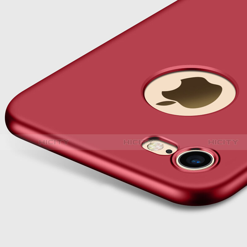 Etui Plastique Rigide avec Trou et Support Bague Anneau Mat et Support Bague Anneau pour Apple iPhone SE (2020) Rouge Plus
