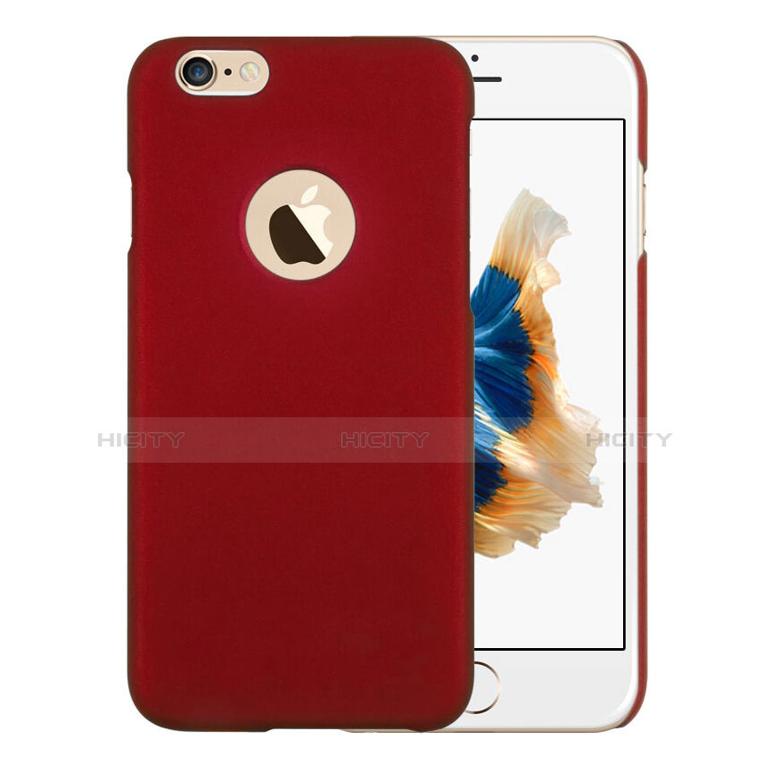 Etui Plastique Rigide avec Trou Mat pour Apple iPhone 6S Plus Rouge Plus
