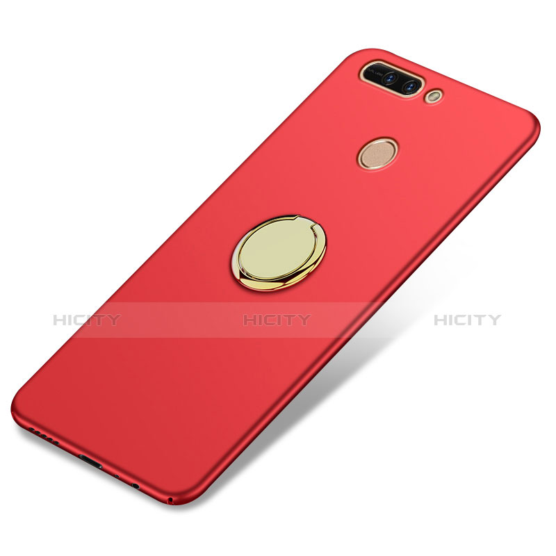 Etui Plastique Rigide Mat avec Support Bague Anneau A02 pour Huawei Honor 8 Pro Rouge Plus