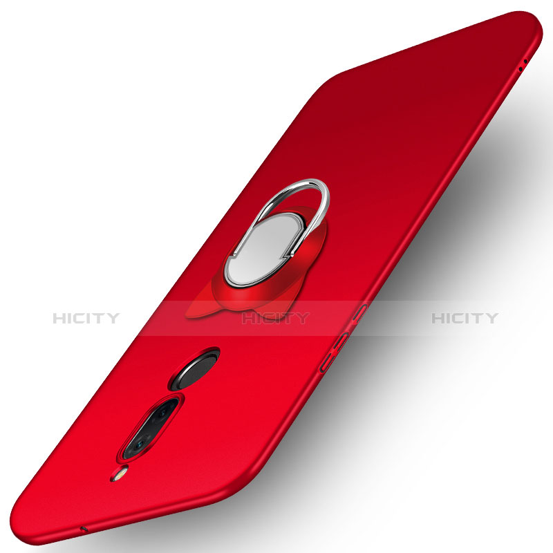 Etui Plastique Rigide Mat avec Support Bague Anneau A02 pour Huawei Mate 10 Lite Rouge Plus