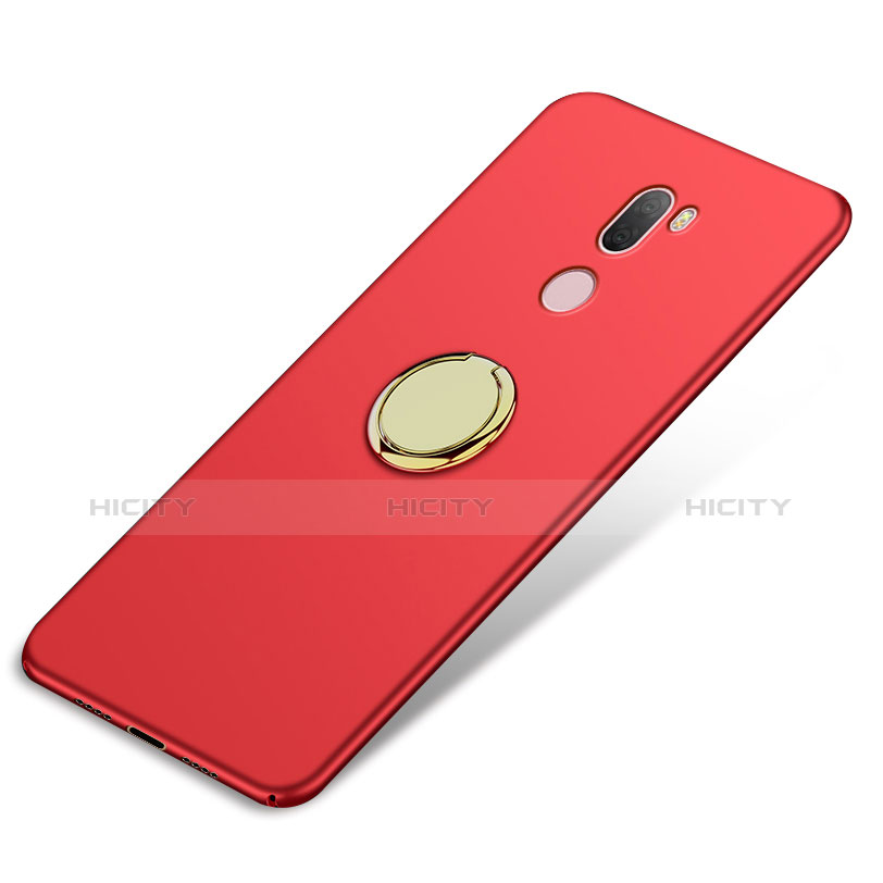 Etui Plastique Rigide Mat avec Support Bague Anneau A02 pour Xiaomi Mi 5S Plus Rouge Plus
