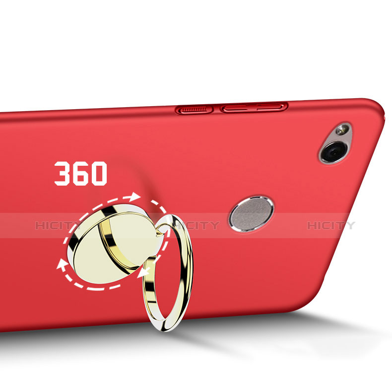 Etui Plastique Rigide Mat avec Support Bague Anneau A02 pour Xiaomi Redmi 3 Pro Rouge Plus