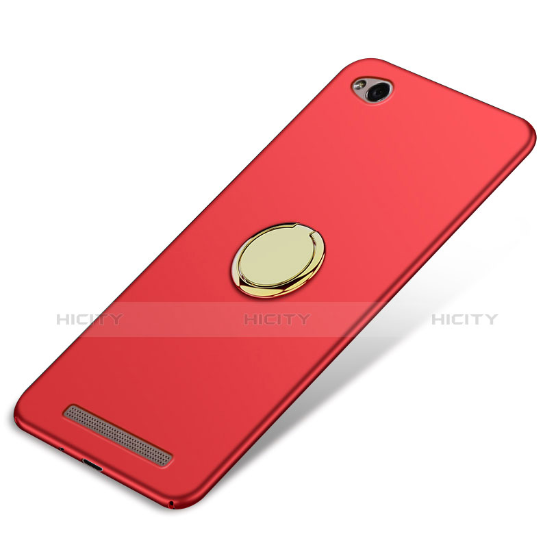 Etui Plastique Rigide Mat avec Support Bague Anneau A02 pour Xiaomi Redmi 3 Rouge Plus