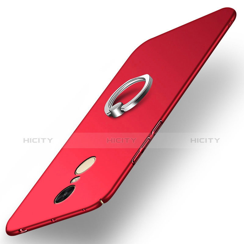 Etui Plastique Rigide Mat avec Support Bague Anneau A02 pour Xiaomi Redmi Note 4 Rouge Plus