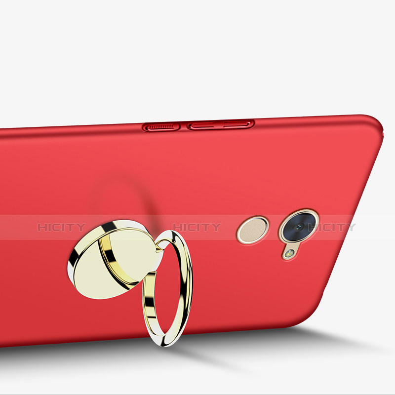 Etui Plastique Rigide Mat avec Support Bague Anneau A03 pour Huawei Enjoy 7 Plus Rouge Plus