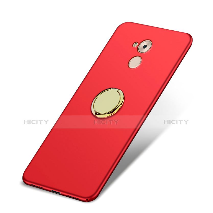 Etui Plastique Rigide Mat avec Support Bague Anneau A03 pour Huawei Honor 6C Rouge Plus