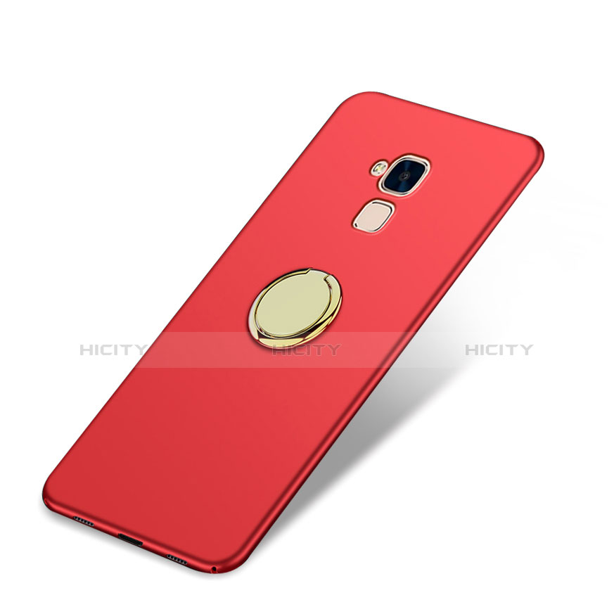 Etui Plastique Rigide Mat avec Support Bague Anneau A04 pour Huawei Honor 5C Rouge Plus
