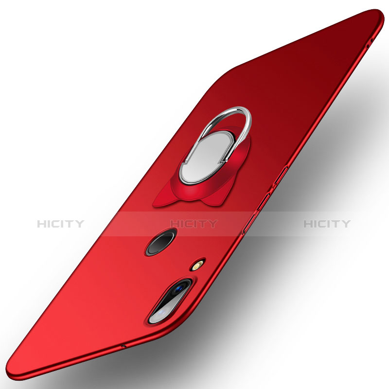 Etui Plastique Rigide Mat avec Support Bague Anneau pour Huawei P20 Lite Rouge Plus