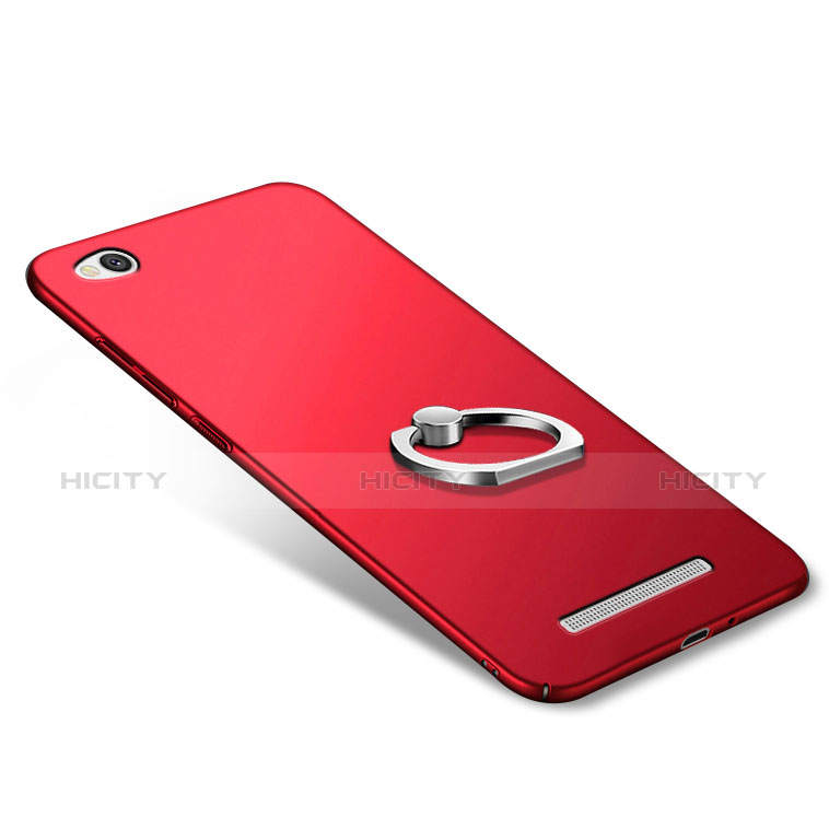 Etui Plastique Rigide Mat avec Support Bague Anneau pour Xiaomi Redmi 3 Rouge Plus