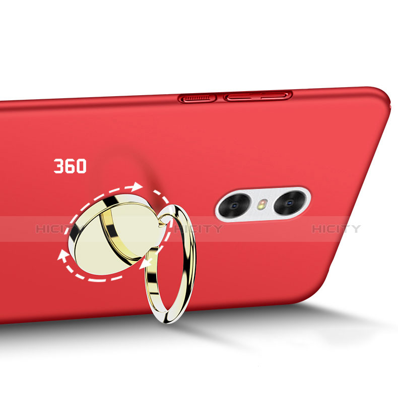 Etui Plastique Rigide Mat avec Support Bague Anneau pour Xiaomi Redmi Pro Rouge Plus