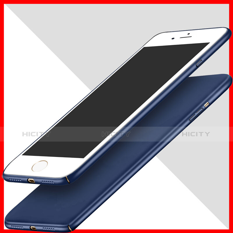 Etui Plastique Rigide Mat et Support Bague Anneau pour Apple iPhone 8 Bleu Plus