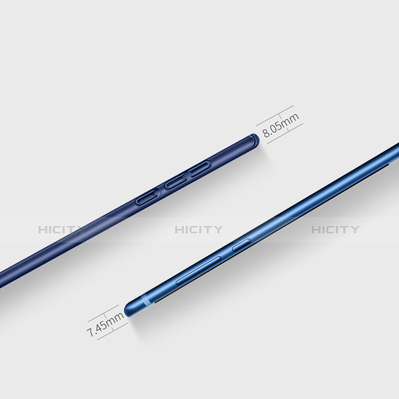 Etui Plastique Rigide Mat et Support Bague Anneau pour Huawei Honor 9 Premium Bleu Plus