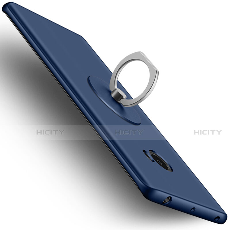 Etui Plastique Rigide Mat et Support Bague Anneau pour Xiaomi Mi Note 2 Bleu Plus