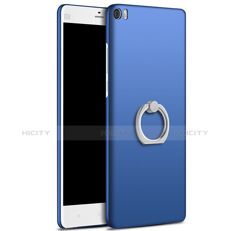 Etui Plastique Rigide Mat et Support Bague Anneau pour Xiaomi Mi Note Bleu Plus