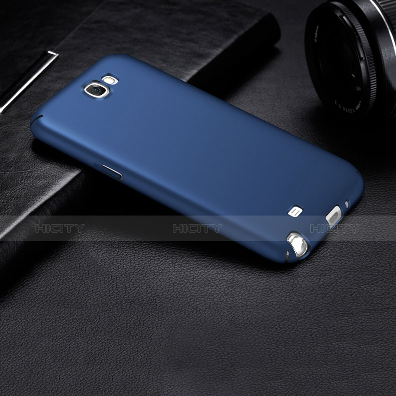 Etui Plastique Rigide Mat M01 pour Samsung Galaxy Note 2 N7100 N7105 Bleu Plus