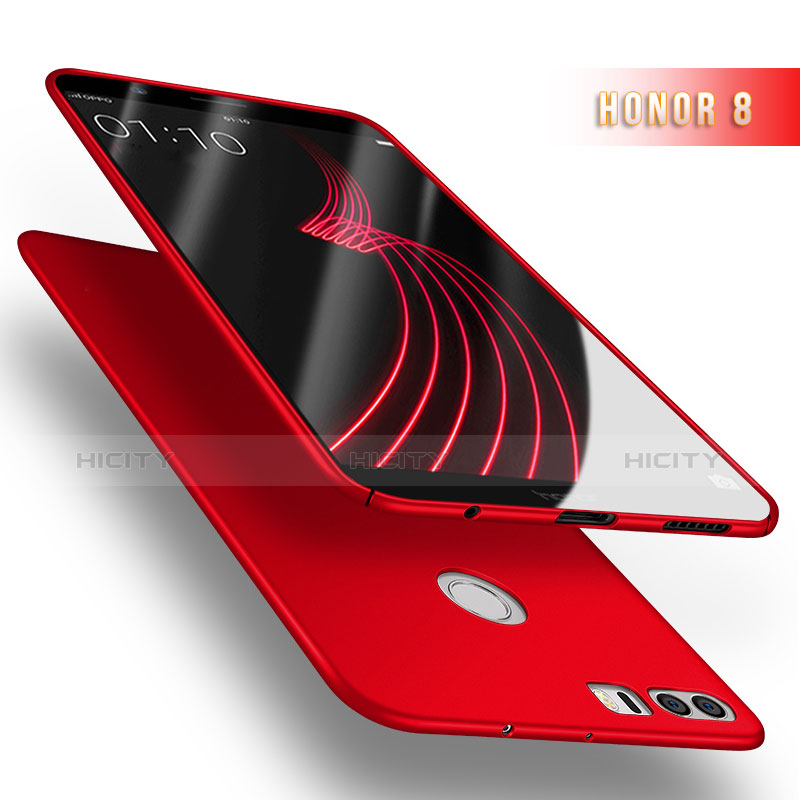 Etui Plastique Rigide Mat M03 pour Huawei Honor 8 Rouge Plus