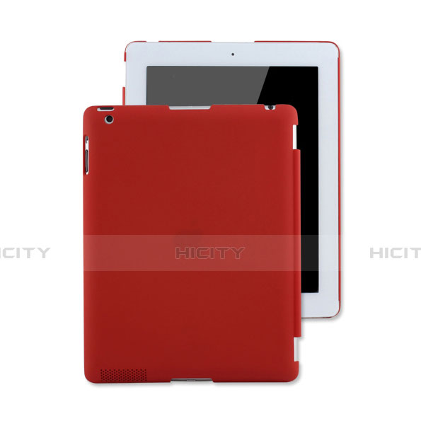Etui Plastique Rigide Mat pour Apple iPad 4 Rouge Plus