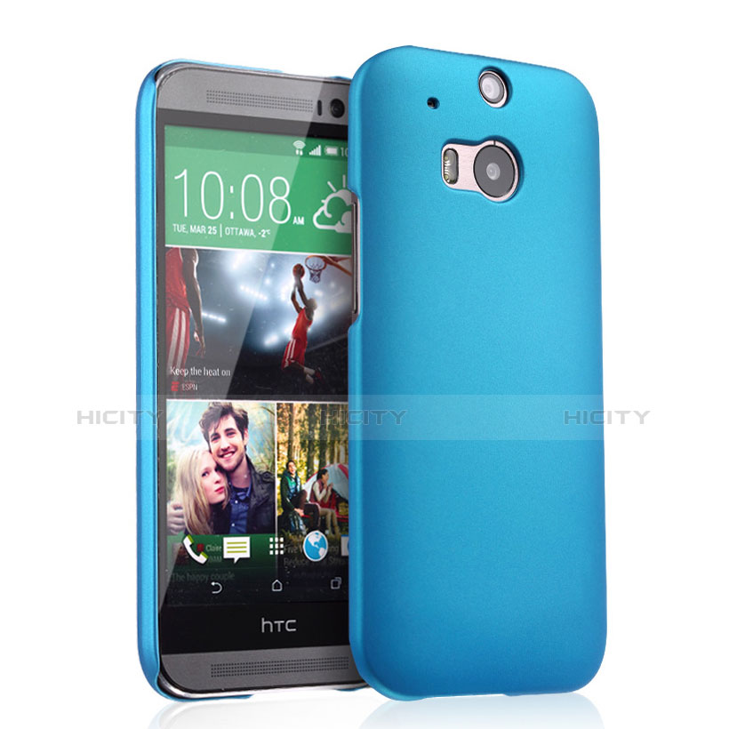 Etui Plastique Rigide Mat pour HTC One M8 Bleu Ciel Plus