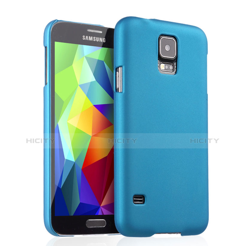 Etui Plastique Rigide Mat pour Samsung Galaxy S5 G900F G903F Bleu Ciel Plus