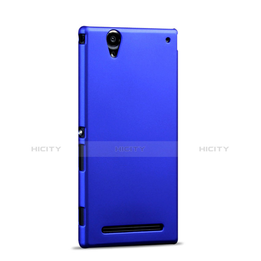 Etui Plastique Rigide Mat pour Sony Xperia T2 Ultra Dual Bleu Plus